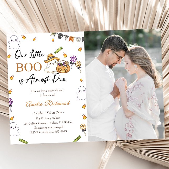 Boo Baby Shower Vår lilla Boo är nästan här Foto Inbjudningar (Skapare uppladdad)