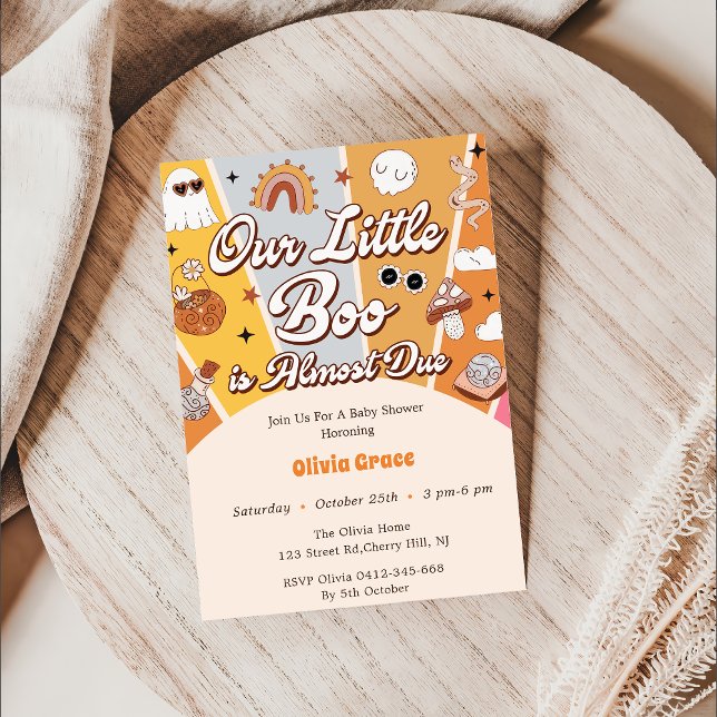 Boo Baby Shower vår lilla boo är snart klar Inbjudningar (Skapare uppladdad)