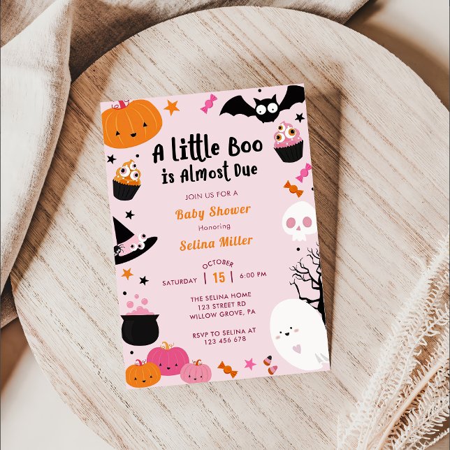 Boo Baby Shower vår lilla boo är snart klar Inbjudningar (Skapare uppladdad)