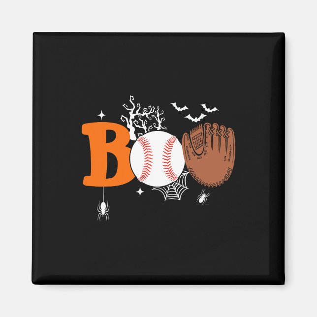 Boo Baseball Halloween Spooky Halloween Baseball P Magnet (Framsidan)