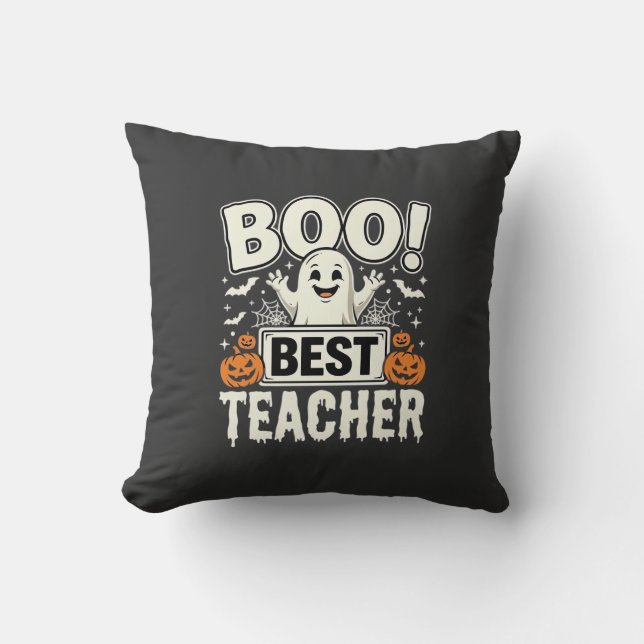 Boo Bästa Läraren Halloween Spökdesign_1 Kudde (Framsida)