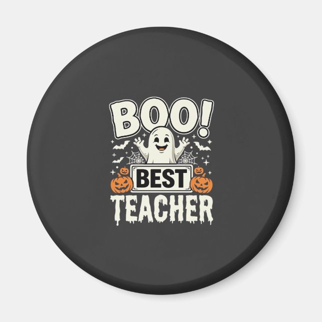 Boo Bästa Läraren Halloween Spökdesign_1 Magnet (Framsidan)