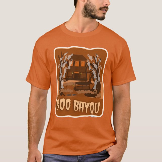 Boo Bayou Haunted Halloween Tecknad T Shirt (Framsida)