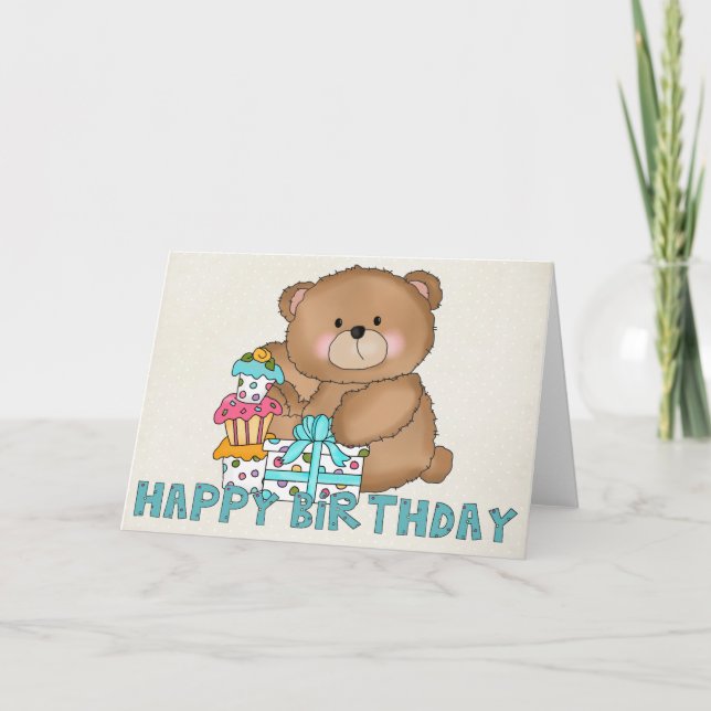 Boo Bear Grattis på födelsedagen-hälsningskort 6 Kort (Framsida)