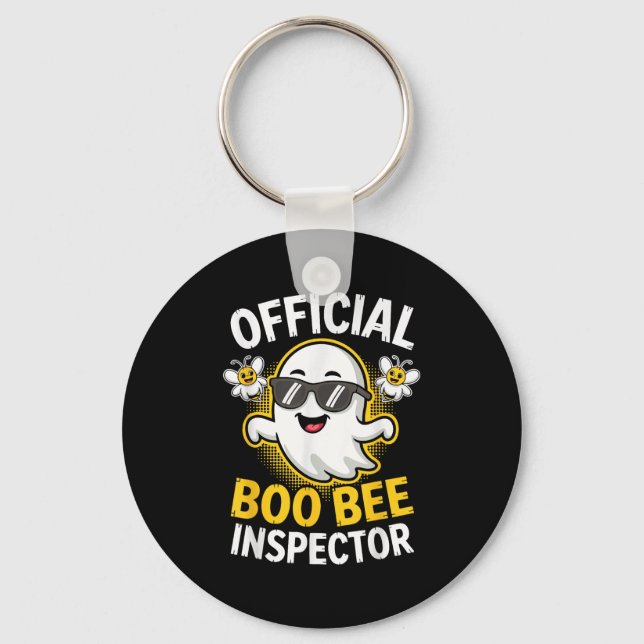 Boo Bee Inspector Shirt Men Women Halloween Costum Nyckelring (Framsida)