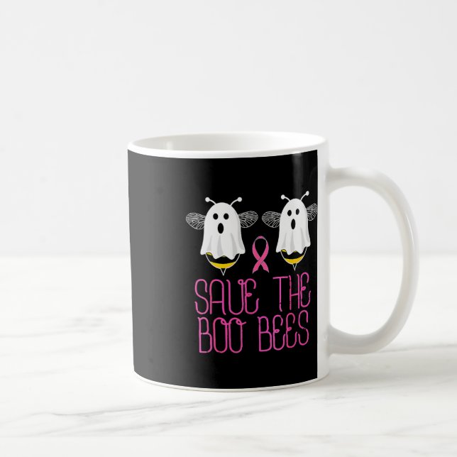 Boo Bees Breast Cancer Halloween Kaffemugg (Höger)