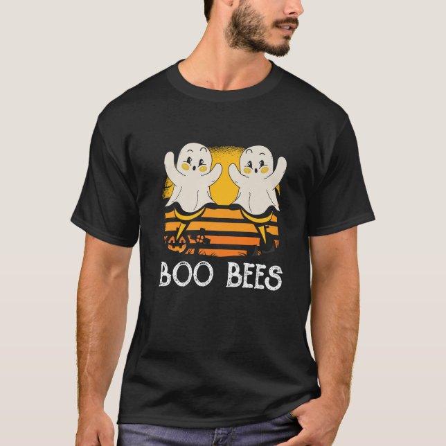 Boo Bees Funny Halloween Costume for Par Premi T Shirt (Framsida)