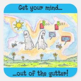 Boo Bees Fyrkantigt Klistermärke