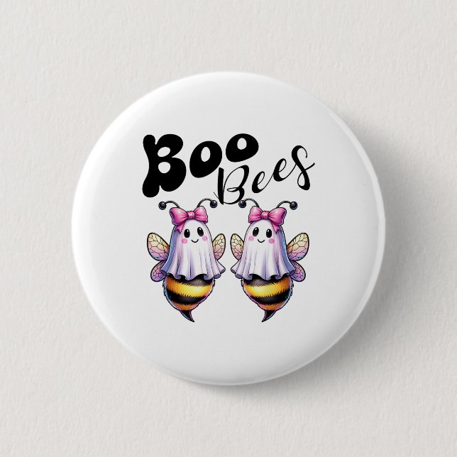Boo Bees Ghost Bee Halloween Costume Women Funny Knapp (Framsida)