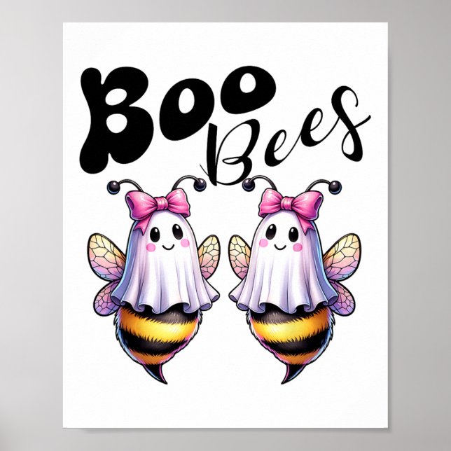 Boo Bees Ghost Bee Halloween Costume Women Funny Poster (Framsidan)