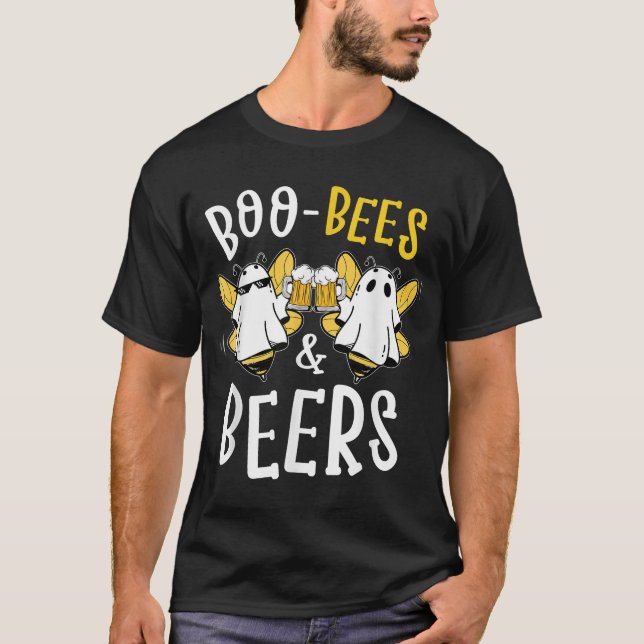 Boo Bees Öl Par Halloween Costume T Shirt (Framsida)