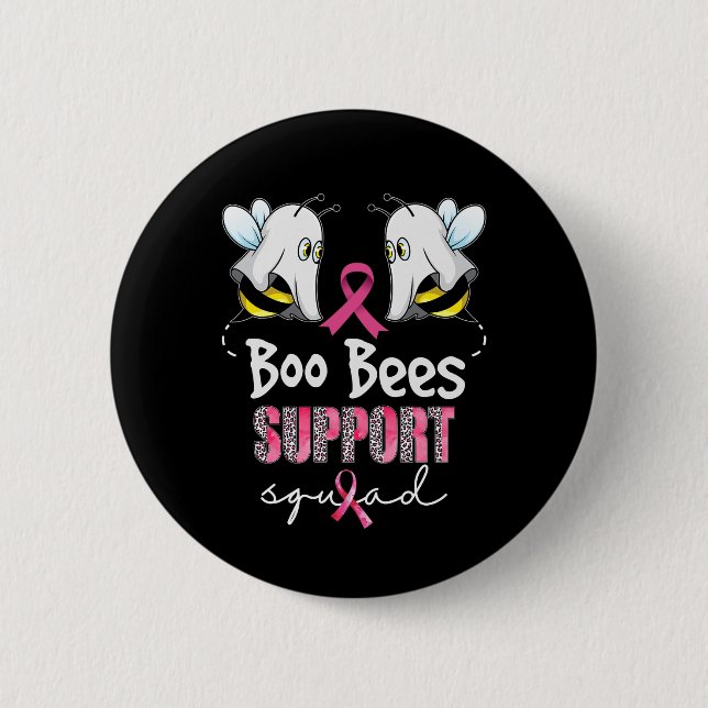 Boo Bees Support Squad Breast Cancer i oktober Knapp (Framsida)