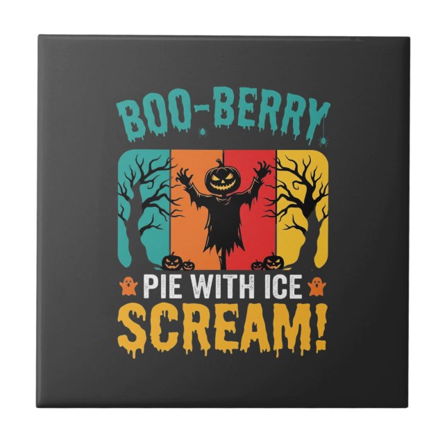 Boo-Berry Paj Halloween Glass Design Kakelplatta (Framsidan)