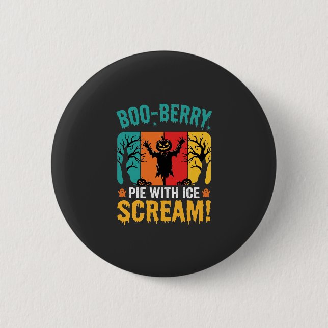 Boo-Berry paj Halloween Glass Design Knapp (Framsida)