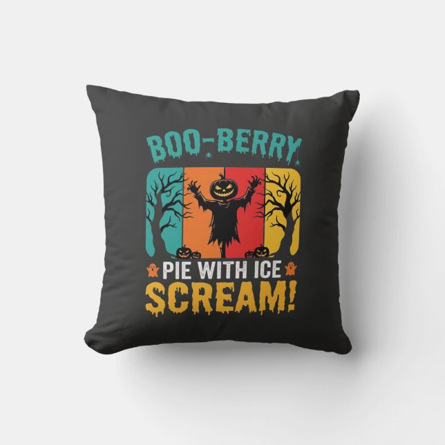 Boo-Berry Paj Halloween Glass Design Kudde (Framsida)