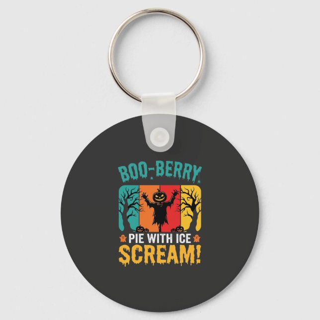 Boo-Berry Paj Halloween Glass Design Nyckelring (Framsida)