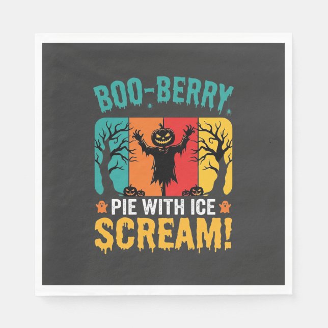 Boo-Berry paj Halloween Glass Design Pappersservett (Framsidan)