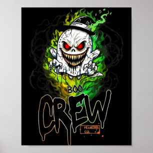 Boo besättning svart spöke halloween spöke spöke k poster