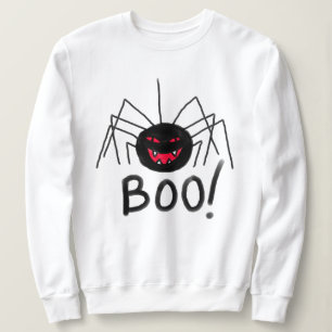 Boo! Big Black Spider Halloween Sweatshirt T Shirt