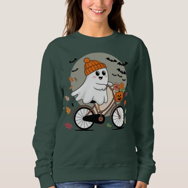 Boo Bike Shirt Spooky Ride Långärmad Shirt T (Framsida)