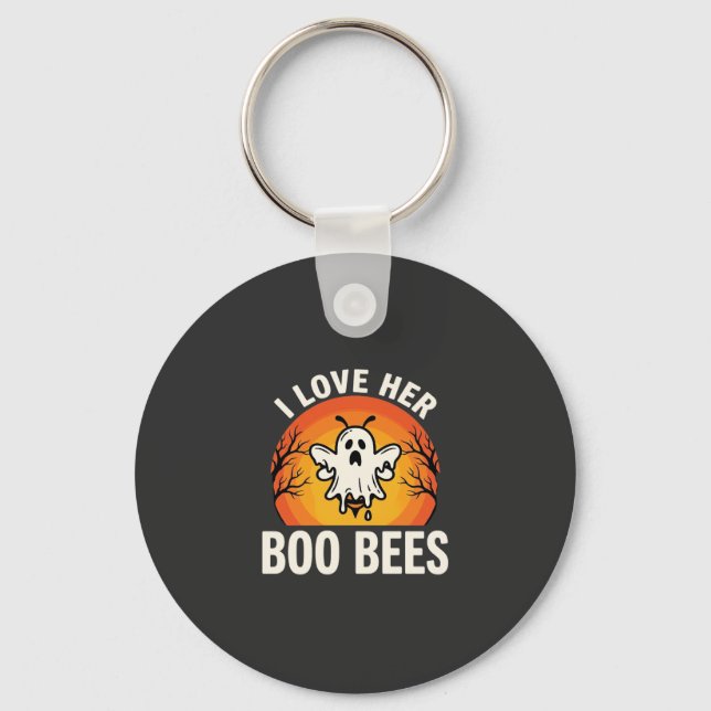 Boo Bina Halloween Spök Bee Rolig Design_1 Nyckelring (Framsida)