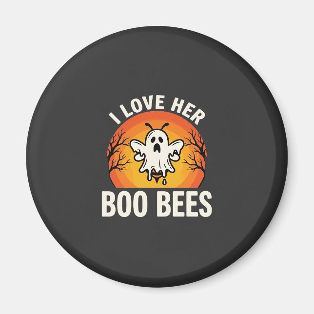 Boo Bina Halloween Spökbi Rolig Design_1 Magnet (Framsidan)
