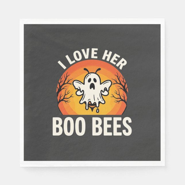 Boo Bina Halloween Spökbi Rolig Design_1 Pappersservett (Framsidan)