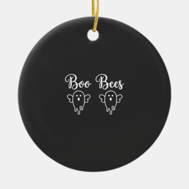 Boo Bina Halloween Spökdesign Julgransprydnad Keramik (Framsidan)