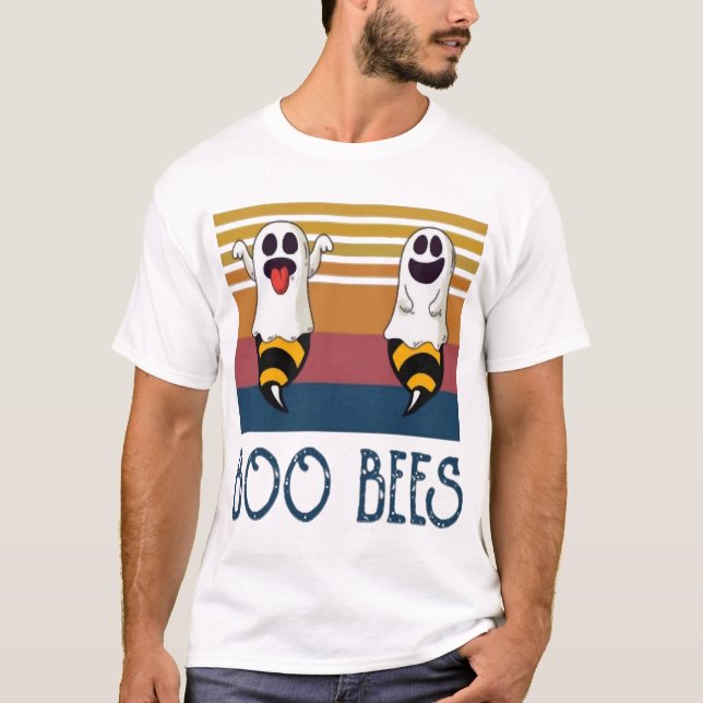 Boo Bina Par Halloween-tröja med spöke T Shirt (Framsida)