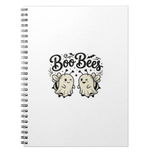 Boo Bina Vintage Halloween Ghost Bee Design_1 Anteckningsbok