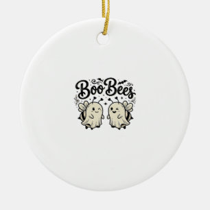 Boo Bina Vintage Halloween Ghost Bee Design_1 Julgransprydnad Keramik