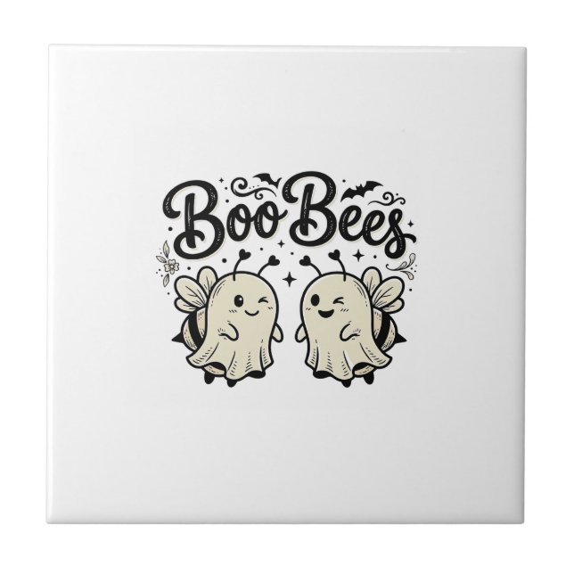 Boo Bina Vinter Halloween Spökbi Design_1 Kakelplatta (Framsidan)