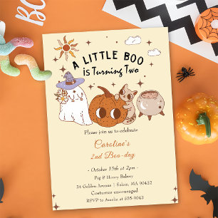Boo Birthday en Little Boo håller på att bli två Inbjudningar