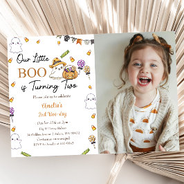 Boo Birthday, vår lilla boo börjar bli två foto Inbjudningar