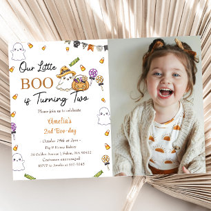 Boo Birthday, vår lilla boo börjar bli två foto Inbjudningar