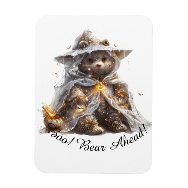 Boo! Björnhäst! Nalle. Ghost Teddy Magnet (Vertikal)