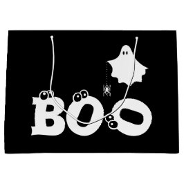Boo Black and White Funny Halloween Ghost Spider
