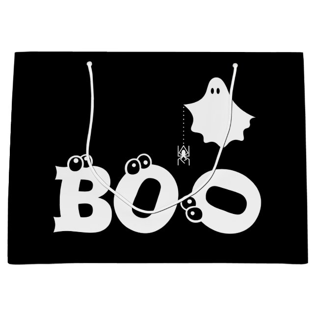 Boo Black and White Funny Halloween Ghost Spider (Framsidan)