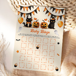 Boo Black Cat Halloween fest Baby Bingo Games Inbjudningar