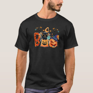 Boo Black Cat Halloween Pumpkin Witch Hat Kittens T Shirt