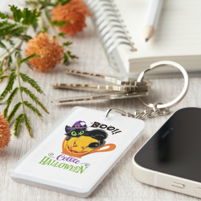 Boo Black Cat, Scary Pumpkin Coffee Halloween (Högra Framsidan)