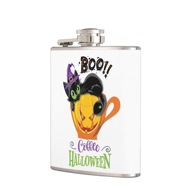 Boo Black Cat, Scary Pumpkin Coffee Halloween Fickplunta (Vänster)