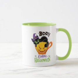 Boo Black Cat, Scary Pumpkin Coffee Halloween Mugg