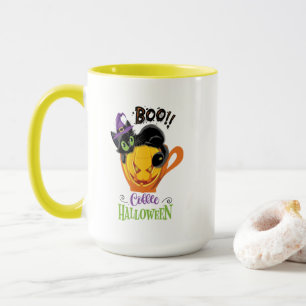 Boo Black Cat, Scary Pumpkin Coffee Halloween Mugg