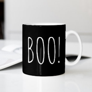 Boo! Black Funny Spooky Ghost Halloween Fläkt Kaffemugg