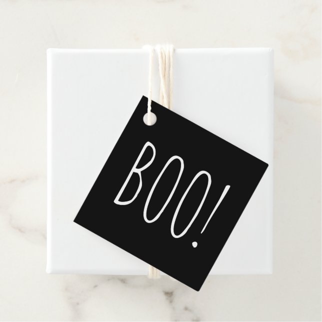 Boo Black Halloween fest | Cute Minimalist-behandl Gåvor Etiketter (På plats)