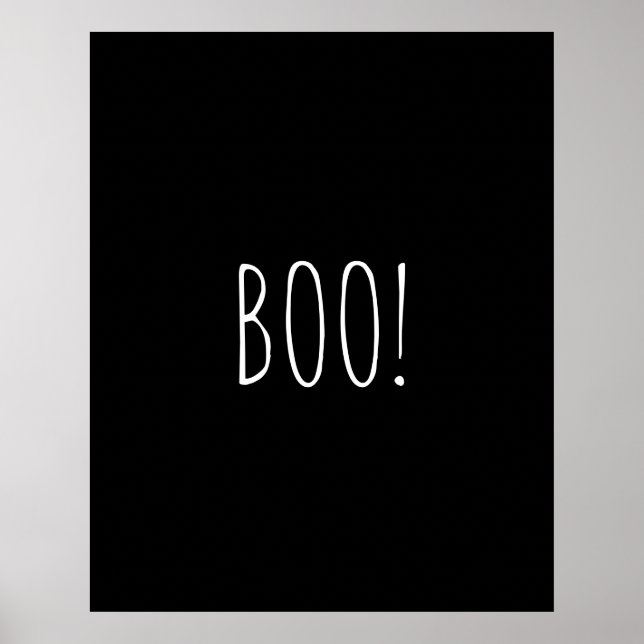 Boo Black pooky typography minimalist Halloween Poster (Framsidan)