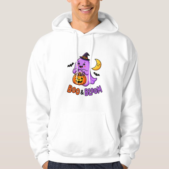 Boo Bloom Spöke Halloween Hoodie (Framsida)
