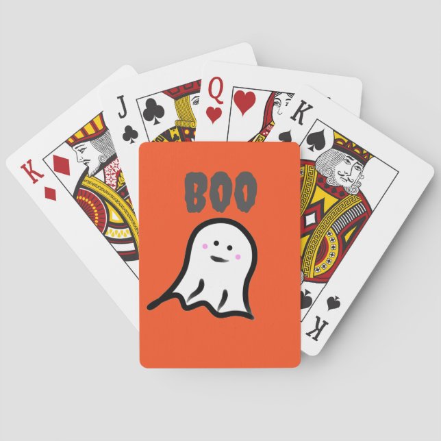 Boo! Blushing Ghost Cute Halloween Casinokort (Baksidan)