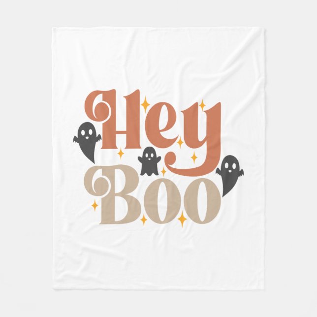 Boo Boho Halloween Hej Boo Ghost Fleecefilt (Framsidan)